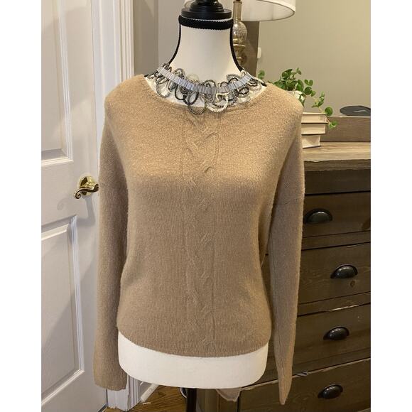 Wet Seal Long Sleeve Backless Asymetrical Sweater S Beige Camel Tan - Picture 1 of 9